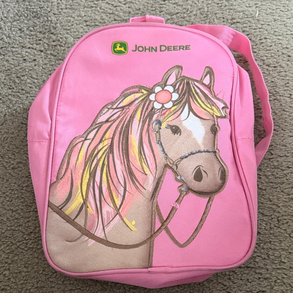 John Deere Pink Horse Kids Backpack